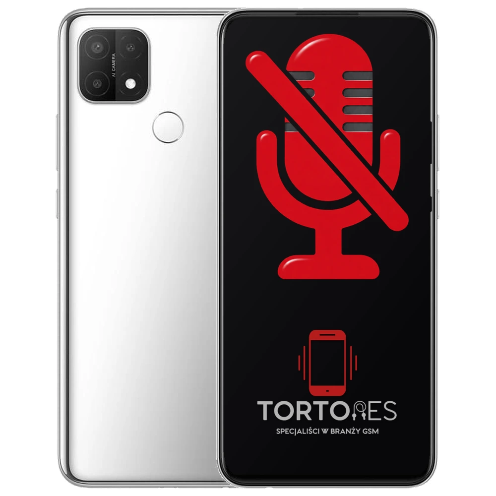 OPPO A15s z symbolem mikrofonu - naprawa mikrofonu