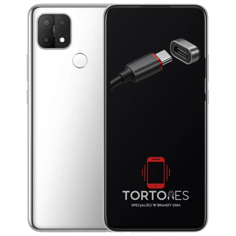 OPPO A15s z ilustracją złącza ładowania - naprawa złącza ładowania