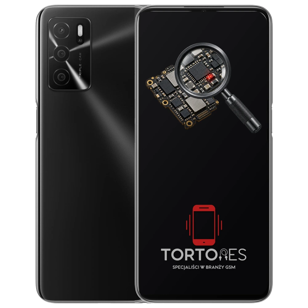 OPPO A16 z symbolem diagnostyki - diagnoza telefonu