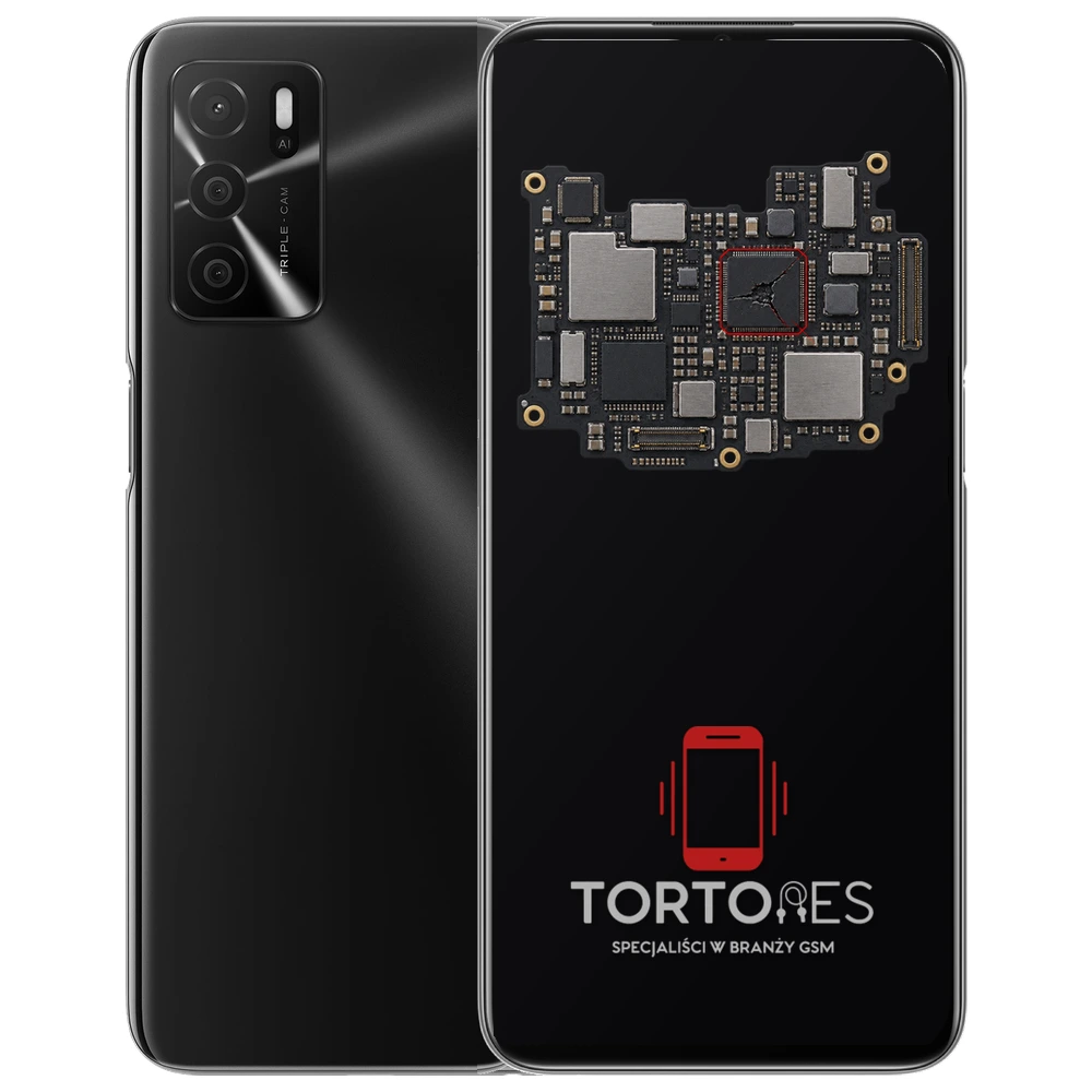 OPPO A16 z ilustracją płyty głównej - naprawa płyty głównej