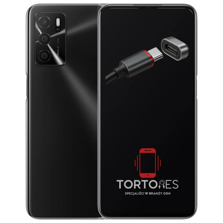 OPPO A16 z ilustracją złącza ładowania - naprawa złącza ładowania