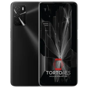 OPPO A16 z ilustracją pękniętego wyświetlacza - wymiana zbitego wyświetlacza