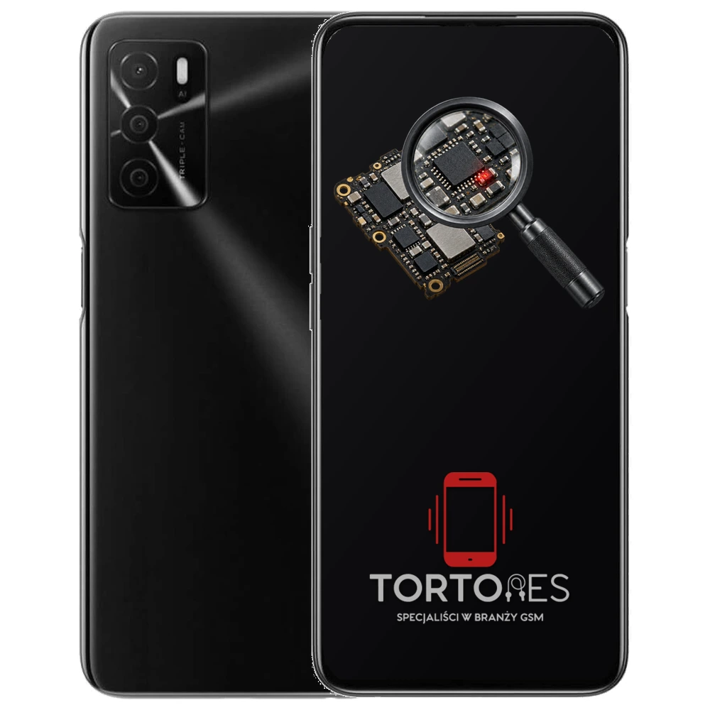 OPPO A16s z symbolem diagnostyki - diagnoza telefonu