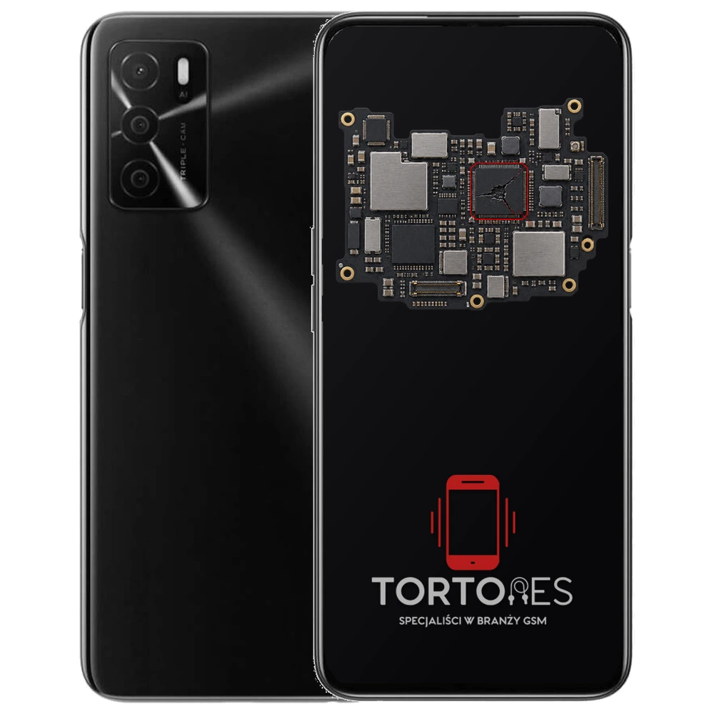 OPPO A16s z ilustracją płyty głównej - naprawa płyty głównej