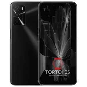 OPPO A16s z ilustracją pękniętego wyświetlacza - wymiana zbitego wyświetlacza