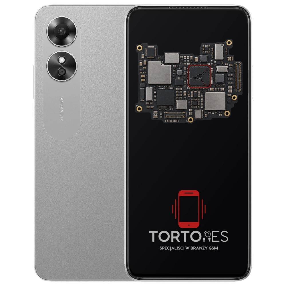 OPPO A17 z ilustracją płyty głównej - naprawa płyty głównej