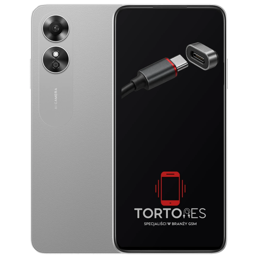 OPPO A17 z ilustracją złącza ładowania - naprawa złącza ładowania
