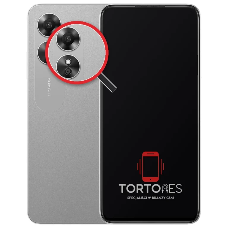 OPPO A17 z lupą na tylnych aparatach - wymiana tylnej kamery