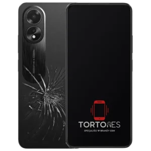 OPPO A18 z ilustracją pękniętej tylnej klapki - wymiana zbitej klapki