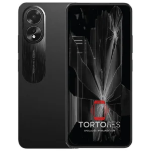 OPPO A18 z ilustracją pękniętego wyświetlacza - wymiana zbitego wyświetlacza