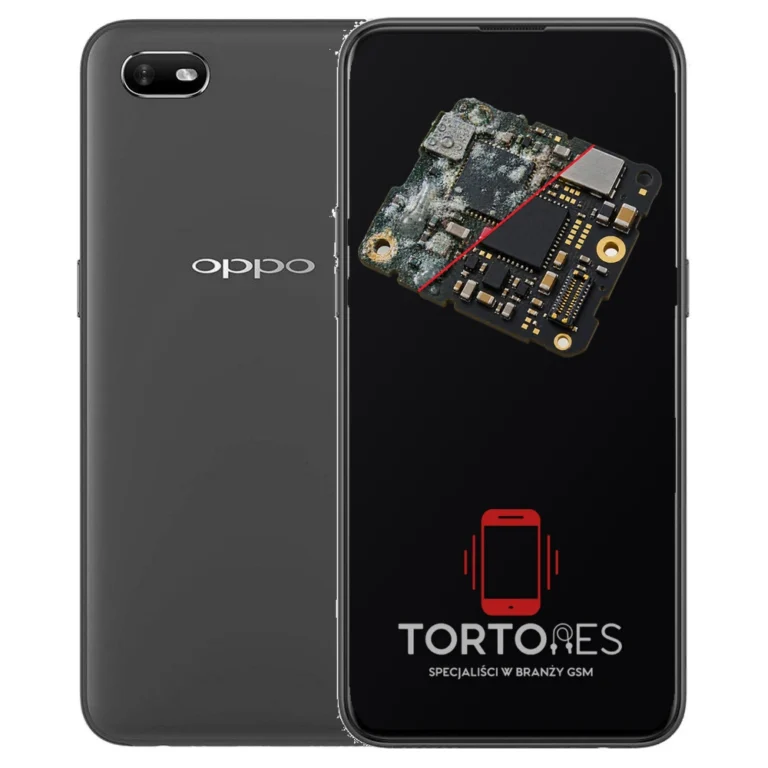 OPPO A1k z ilustracją zalania - czyszczenie po zalaniu