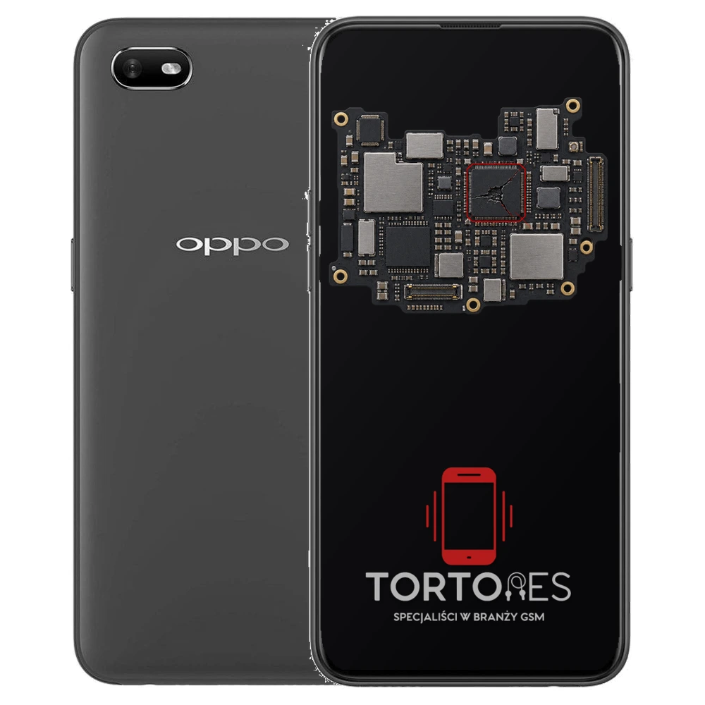 OPPO A1k z ilustracją płyty głównej - naprawa płyty głównej