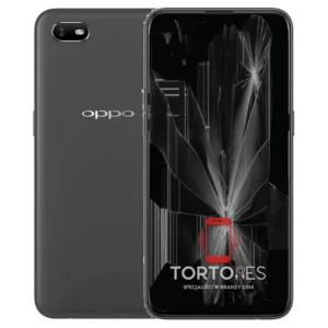OPPO A1k z ilustracją pękniętego wyświetlacza - wymiana zbitego wyświetlacza