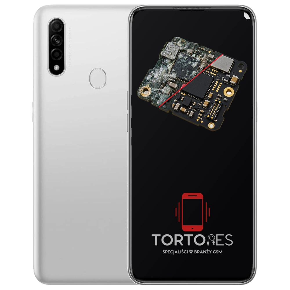 OPPO A31 (2020) z ilustracją zalania - czyszczenie po zalaniu