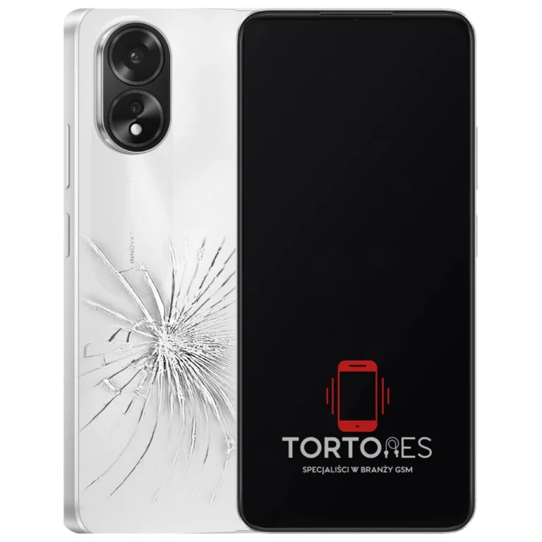 OPPO A38 z ilustracją pękniętej tylnej klapki - wymiana zbitej klapki
