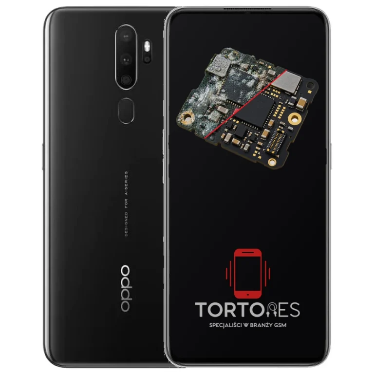 OPPO A5 (2020) z ilustracją zalania - czyszczenie po zalaniu