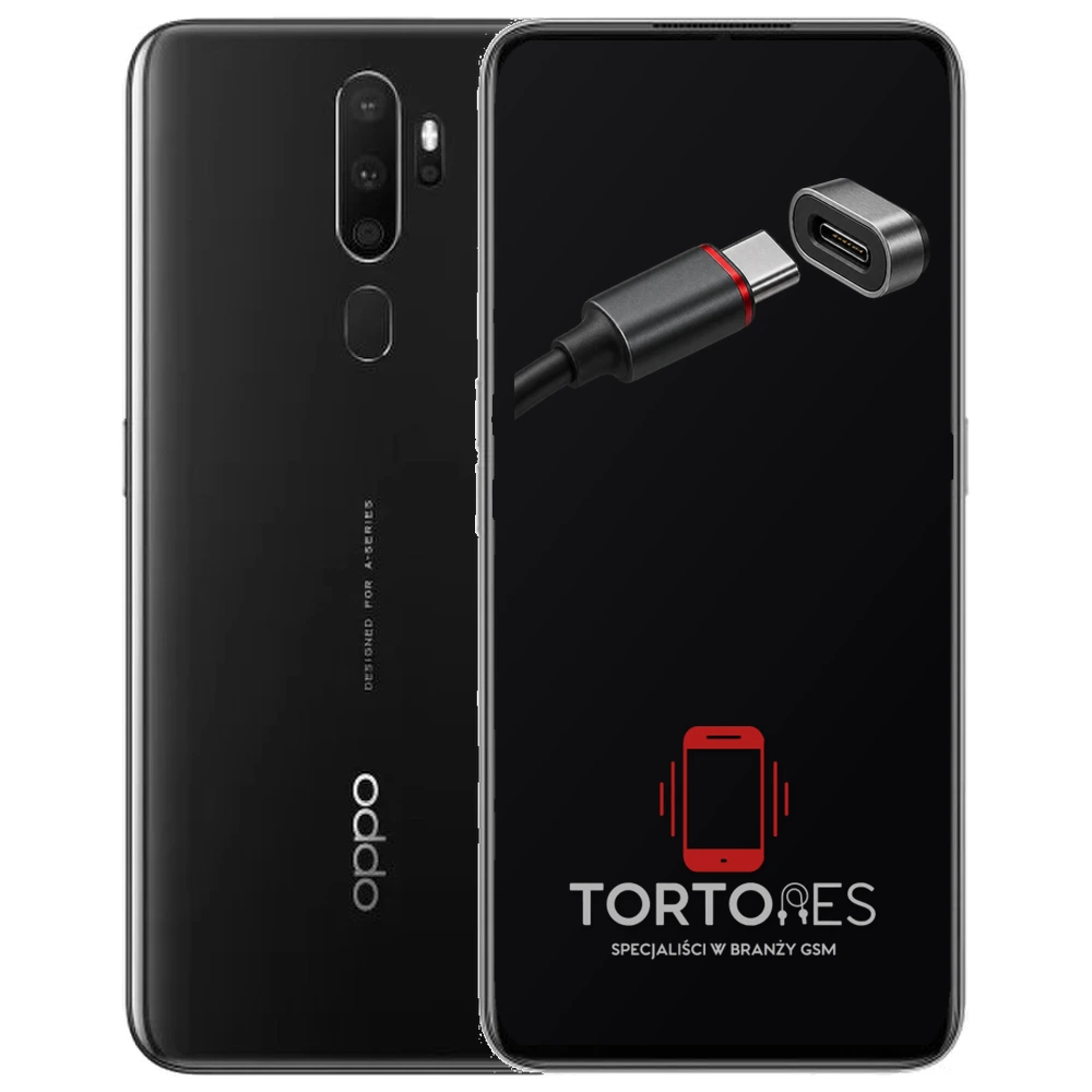 OPPO A5 (2020) z ilustracją złącza ładowania - naprawa złącza ładowania