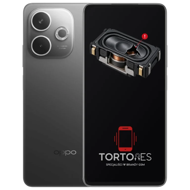 OPPO A5 Pro 5G z symbolem głośnika multimedialnego - wymiana głośnika multimedialnego