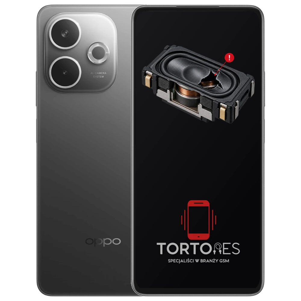 OPPO A5 Pro 5G z symbolem głośnika multimedialnego - wymiana głośnika multimedialnego
