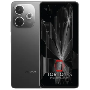 OPPO A5 Pro 5G z ilustracją pękniętego wyświetlacza - wymiana zbitego wyświetlacza