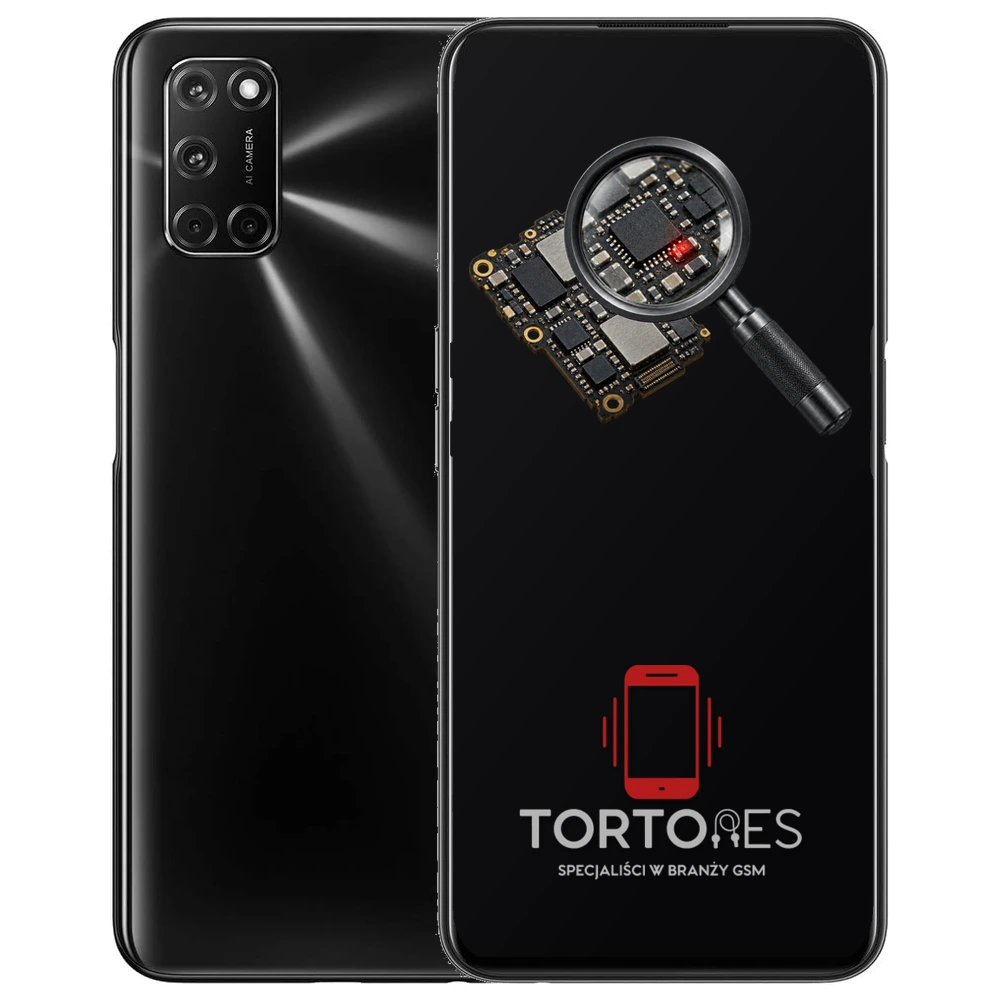 OPPO A52 z symbolem diagnostyki - diagnoza telefonu