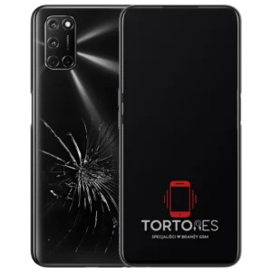 OPPO A52 z ilustracją pękniętej tylnej klapki - wymiana zbitej klapki