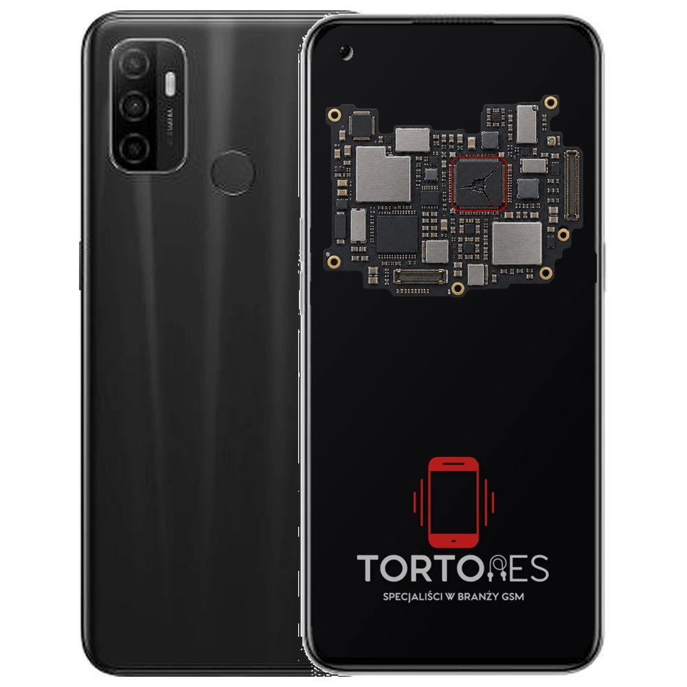 OPPO A53 (2020) z ilustracją płyty głównej - naprawa płyty głównej