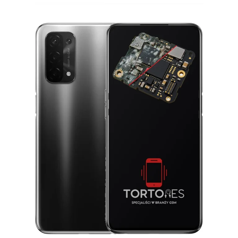 OPPO A54 5G z ilustracją zalania - czyszczenie po zalaniu