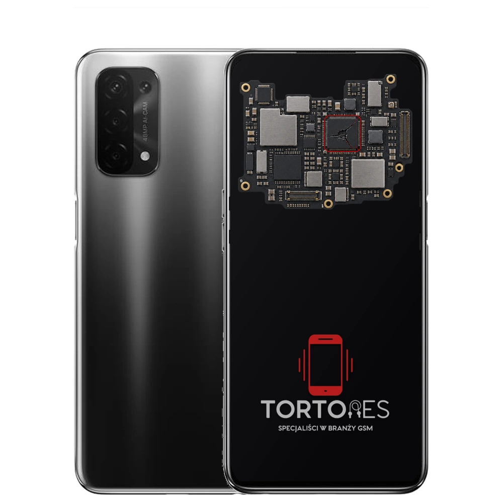 OPPO A54 5G z ilustracją płyty głównej - naprawa płyty głównej