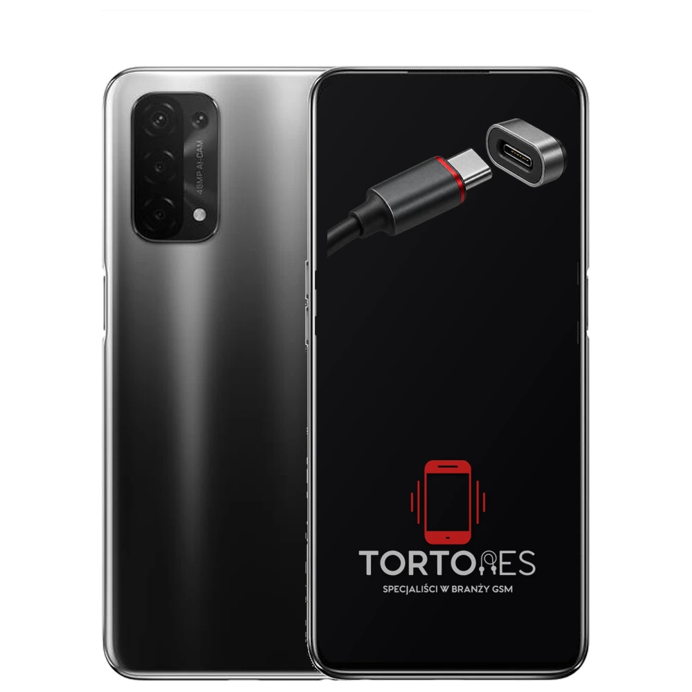 OPPO A54 5G z ilustracją złącza ładowania - naprawa złącza ładowania