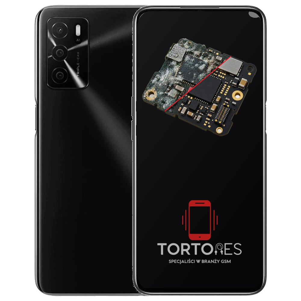 OPPO A54s z ilustracją zalania - czyszczenie po zalaniu