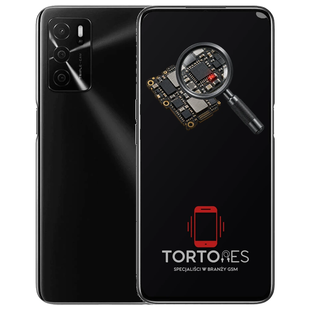 OPPO A54s z symbolem diagnostyki - diagnoza telefonu