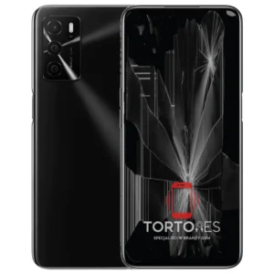 OPPO A54s z ilustracją pękniętego wyświetlacza - wymiana zbitego wyświetlacza