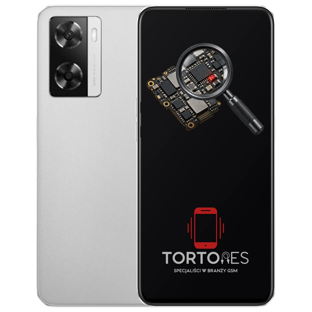 OPPO A57s z symbolem diagnostyki - diagnoza telefonu