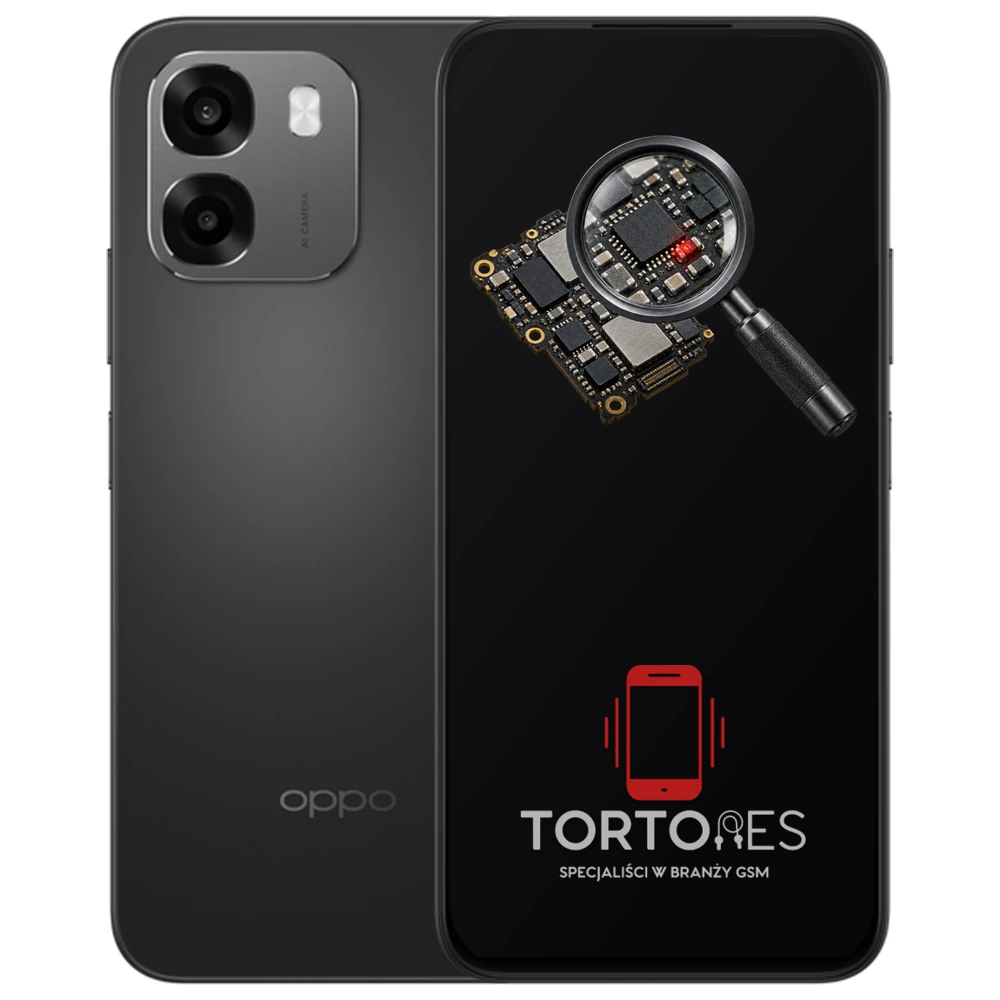OPPO A6 LTE z symbolem diagnostyki - diagnoza telefonu