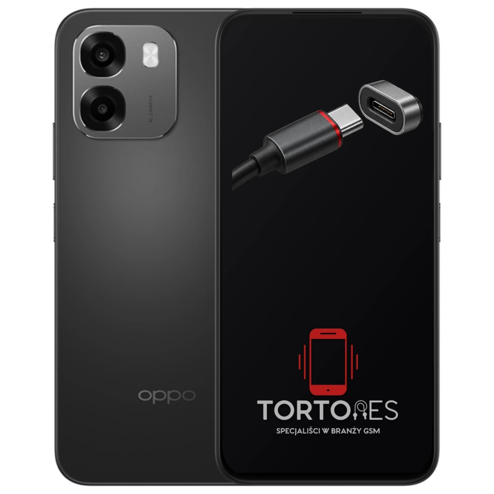OPPO A6 LTE z ilustracją złącza ładowania - naprawa złącza ładowania