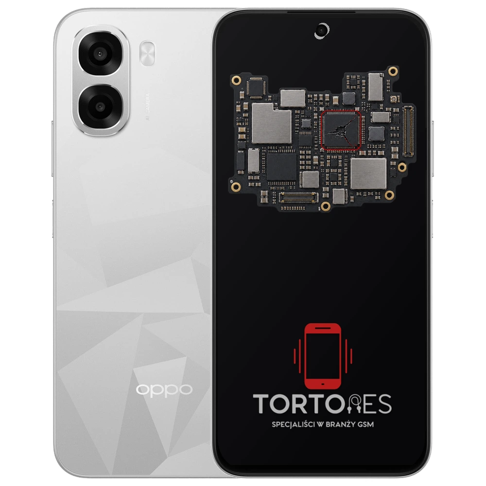 OPPO A6k LTE z ilustracją płyty głównej - naprawa płyty głównej