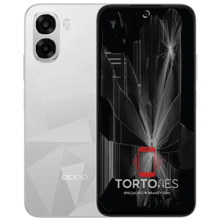 OPPO A6k LTE z ilustracją pękniętego wyświetlacza - wymiana zbitego wyświetlacza