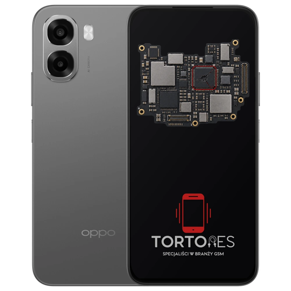 OPPO A6x LTE z ilustracją płyty głównej - naprawa płyty głównej
