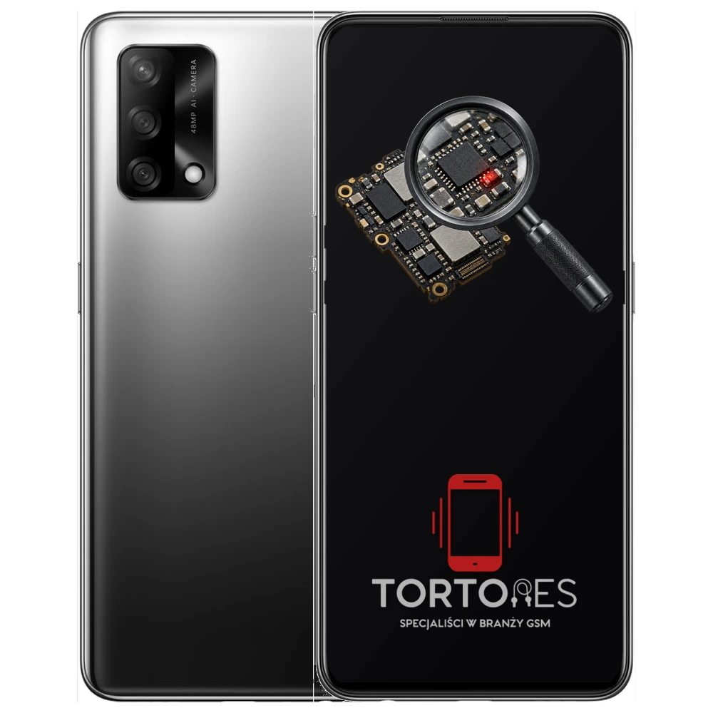 OPPO A74 LTE z symbolem diagnostyki - diagnoza telefonu