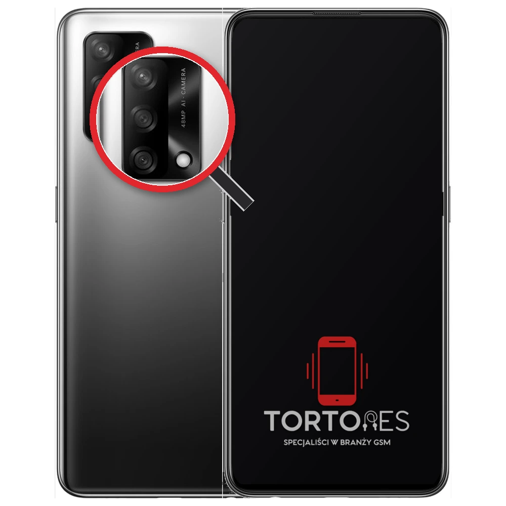 OPPO A74 LTE z lupą na tylnych aparatach - wymiana tylnej kamery
