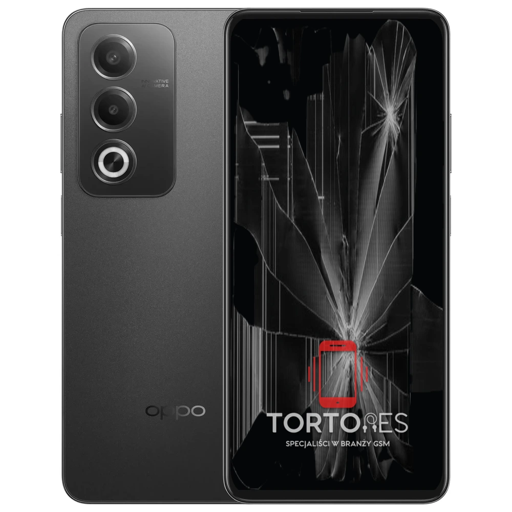 OPPO A80 5G z ilustracją pękniętego wyświetlacza - wymiana zbitego wyświetlacza