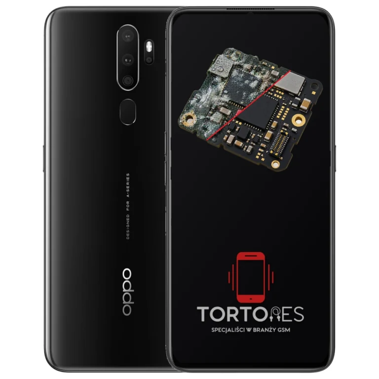 OPPO A9 (2020) z ilustracją zalania - czyszczenie po zalaniu