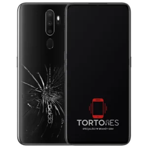 OPPO A9 (2020) z ilustracją pękniętej tylnej klapki - wymiana zbitej klapki
