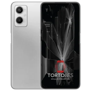 OPPO A96 LTE z ilustracją pękniętego wyświetlacza - wymiana zbitego wyświetlacza