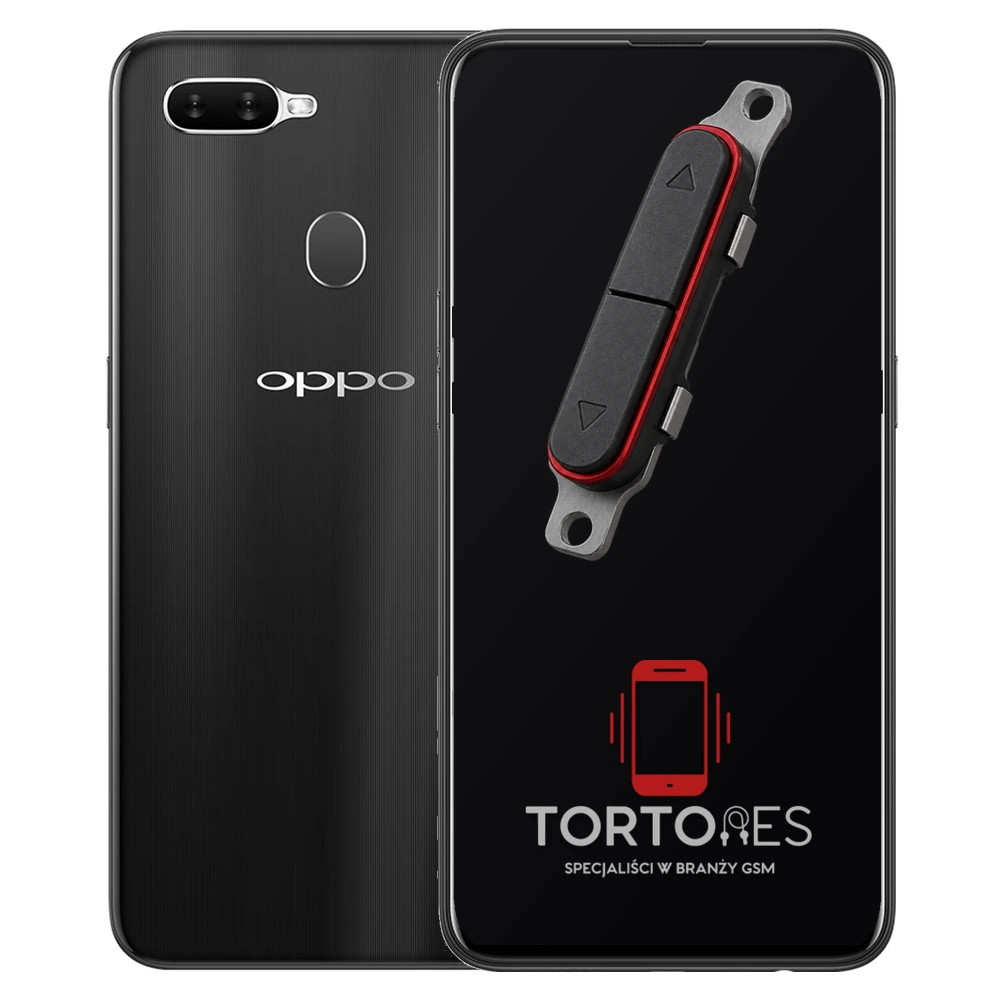 OPPO AX7 z symbolem przycisków - naprawa przycisków włączania i głośności