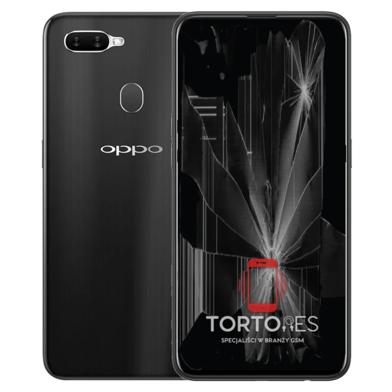 OPPO AX7 z ilustracją pękniętego wyświetlacza - wymiana zbitego wyświetlacza