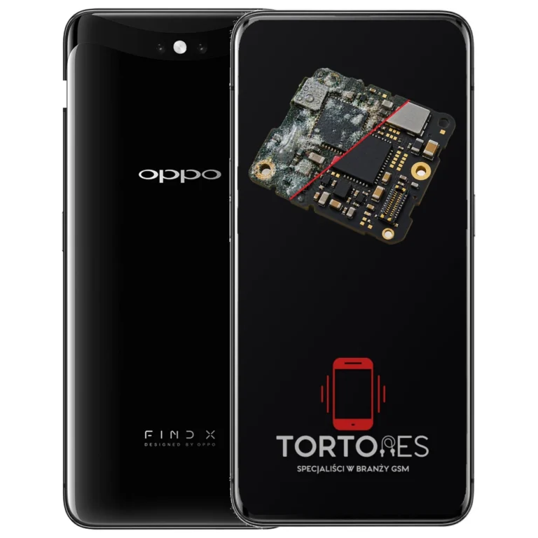 OPPO Find X (2018) z ilustracją zalania - czyszczenie po zalaniu
