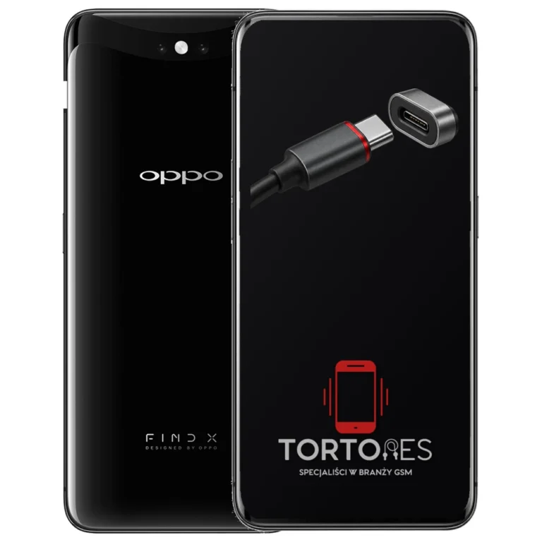 OPPO Find X (2018) z ilustracją złącza ładowania - naprawa złącza ładowania