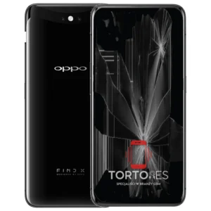 OPPO Find X (2018) z ilustracją pękniętego wyświetlacza - wymiana zbitego wyświetlacza